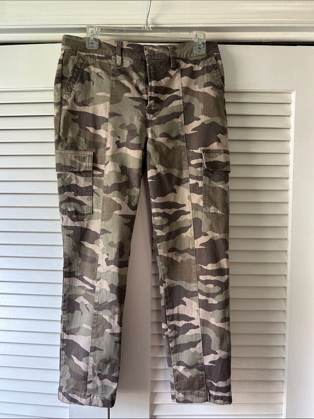 J. Crew Women's Camouflage Straight-Leg Cargo Pants in Olive and Tan